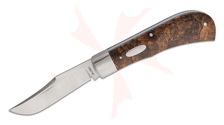 Pepe Jalomo Custom Large Trapper Traditional Folding Knife 3.25 inch CPM-154 Satin Clip Point Blade, Moroccan Thuya Wood Handles with Stainless Steel Bolsters