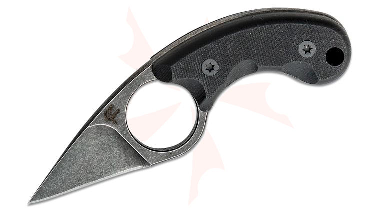 Fred Perrin La Griffe Neck Knife 1.5 inch Black Stonewashed Drop Point Blade, Black G10 Handles, Kydex Sheath