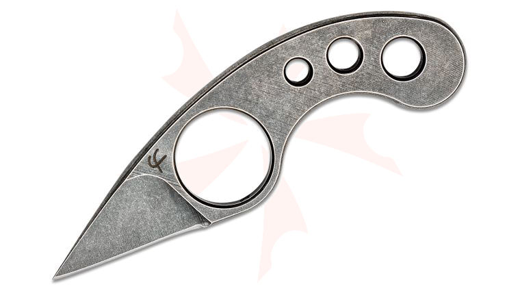Fred Perrin La Griffe Neck Knife 1.5 inch Black Stonewashed Drop Point Blade, One-Piece Construction, Kydex Sheath