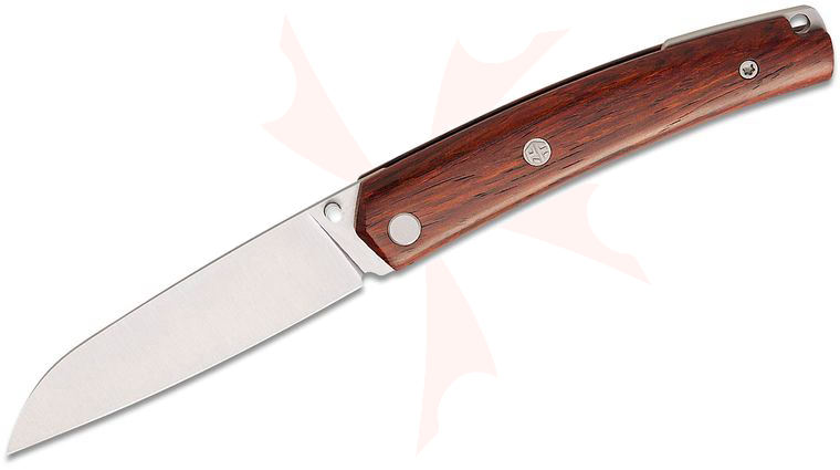Petrified Fish PF719 Patte V2 Liner Lock Folding Knife 3.43 inch 14C28N Satin Sheepsfoot Blade, Cocobolo Wood Handles
