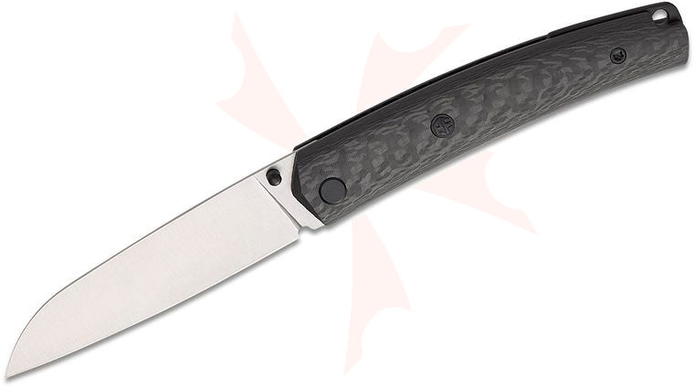 Petrified Fish PF719 Patte V2 Liner Lock Folding Knife 3.43 inch 14C28N Satin Sheepsfoot Blade, Carbon Fiber Handles