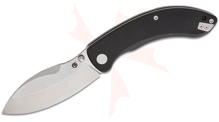 Petrified Fish PFB06 Zonda Liner Lock Folding Knife 3.74 inch 14C28N Stonewashed Nessmuk Blade, Black G10 Handles
