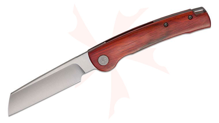 Petrified Fish PFE04 Scholar Liner Lock Front Flipper Knife 3.7 inch 154CM Satin Razor Blade, Cocobolo Wood Handles