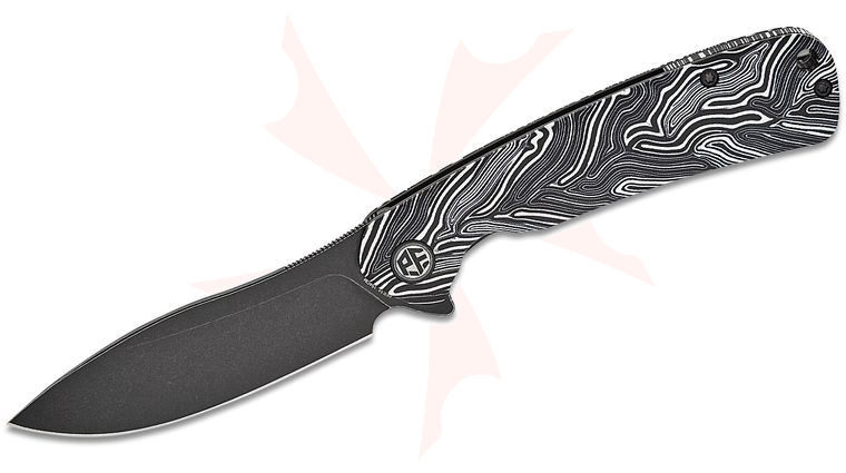 Petrified Fish PFE14 Rogue Liner Lock Flipper Knife 3.43 inch 154CM Black Stonewashed Drop Point Blade, White G-Mascus Handles