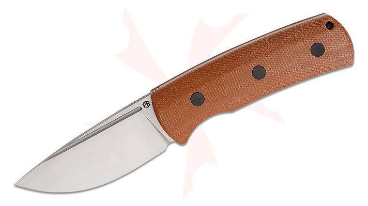 Petrified Fish PFP01F Beluga Fixed Blade Knife 3.62 inch N690 Satin Drop Point, Brown Micarta Handles, Kydex Sheath