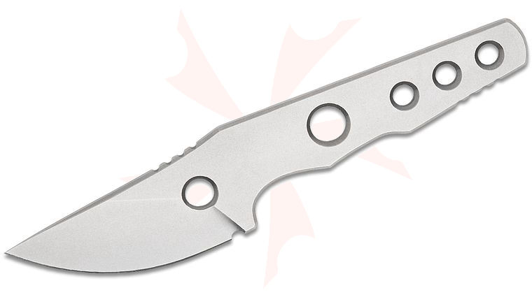 Petrified Fish PFE13 Bison Fixed Blade Neck Knife 2.4 inch 14C28N Stonewashed Drop Point Blade, Skeletonized Steel Handles, Tek-Lok Style Clip, Kydex Sheath
