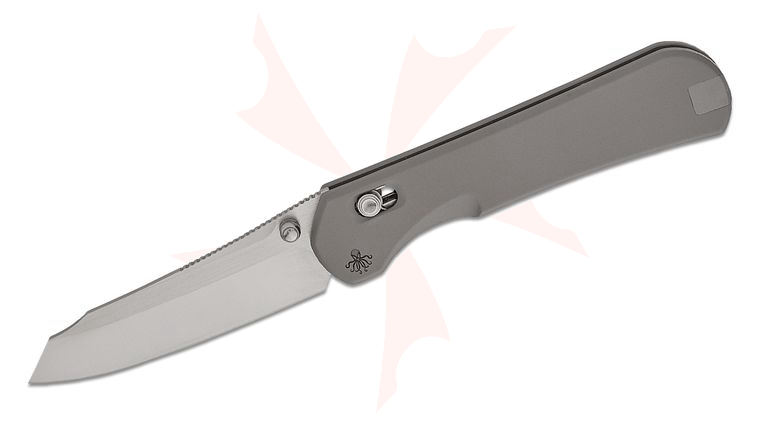 Piratech Knives Mag-Snap Folding Knife 3.22 inch CPM-S90V Hand Strip Satin Sheepsfoot Blade, Magnetic Bead Blasted Titanium Handles, Reversible Clip