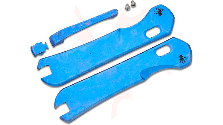 Piratech Knives Piratech Blue Ice Crystallized Titanium Scales