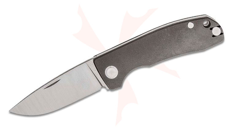 PMP Knives Harmony Slipjoint Folding Knife 2.97 inch M390 Drop Point Blade, Dark Gray Titanium Handles