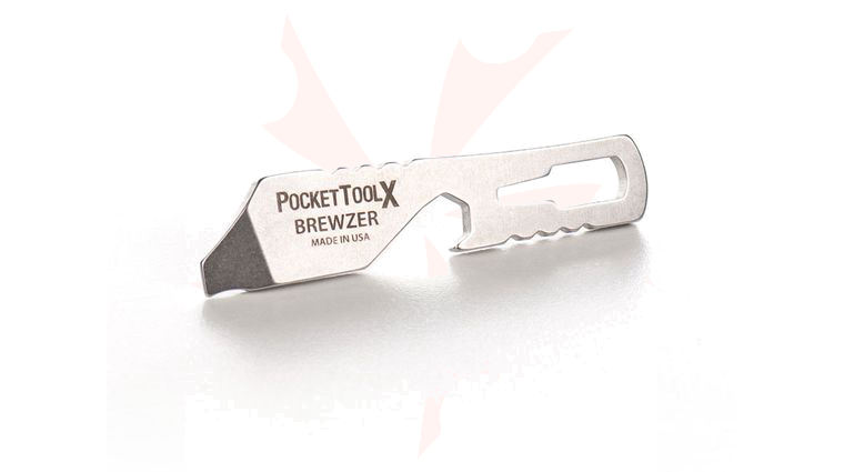 PocketToolX BREWZER Keychain Tool, Stonewash, 2.45 inch Overall, Stainless Steel