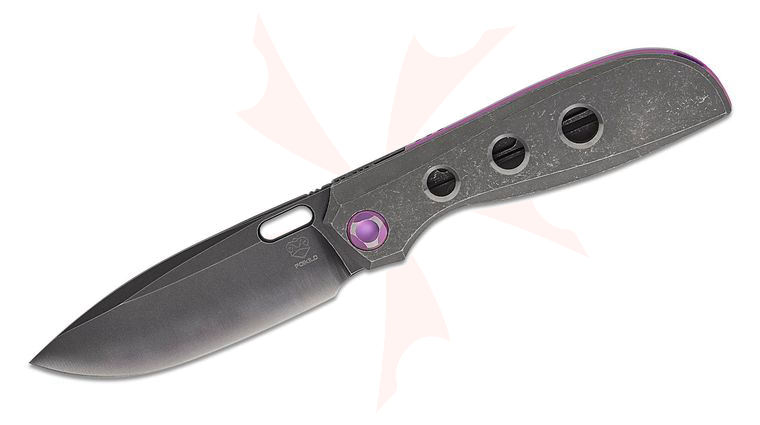 Poikilo Blade Gecko Standard V3 Frame Lock Front Flipper Knife 3.25 inch M398 Dark Stonewashed Drop Point Blade, Dark Stonewashed Titanium Handles