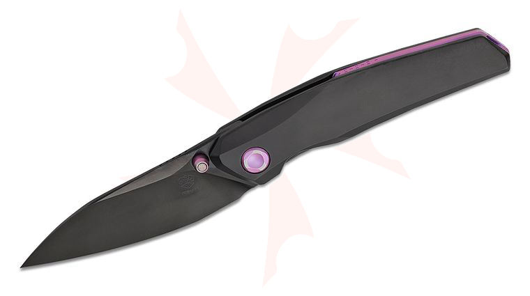 Poikilo Blade VK Zen Standard 3 Frame Lock Folding Knife 3.13 inch M398 Black DLC Drop Point Blade, Black Titanium Handles