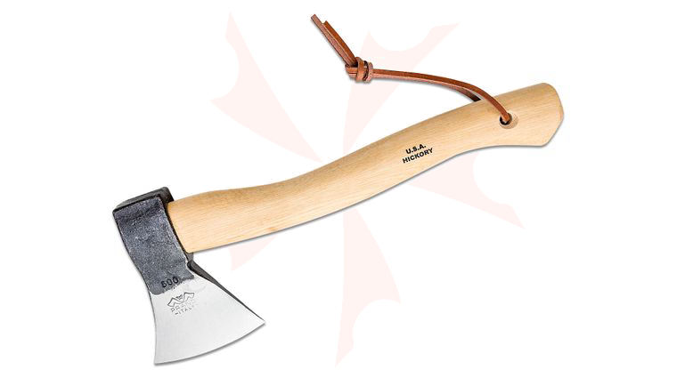 Prandi 14.13 inch German Style Hatchet, Carbon Steel Head, American Hickory Handle
