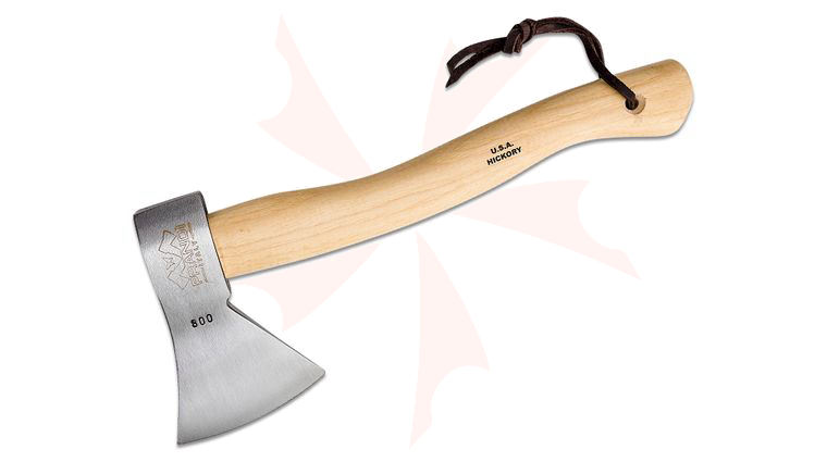 Prandi 15 inch Classic German Style Hatchet, Carbon Steel Head, American Hickory Handle