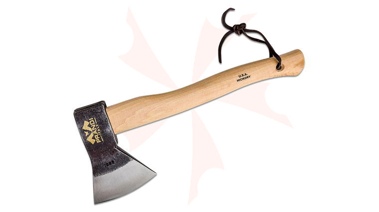 Prandi 16 inch German Style Hatchet, Carbon Steel Head, American Hickory Handle