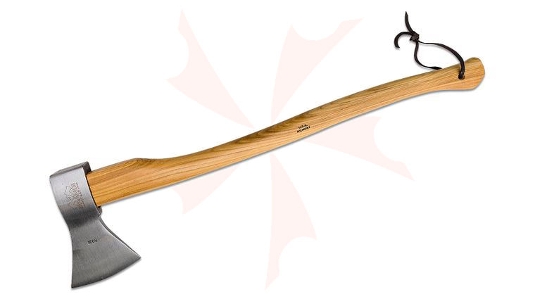 Prandi 31.5 inch German Style Axe, Satin Carbon Steel Head, American Hickory Handle