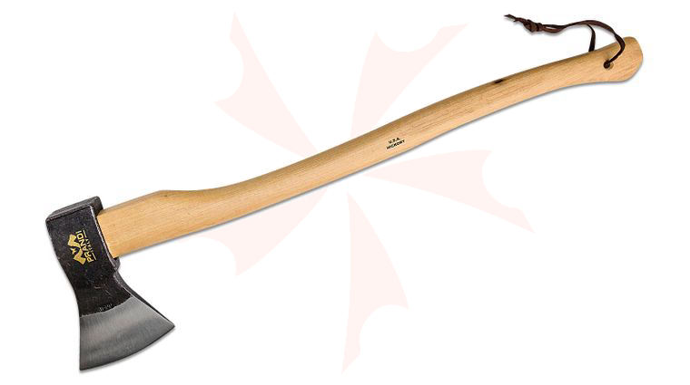 Prandi 31.5 inch German Style Axe, Carbon Steel Head, American Hickory Handle