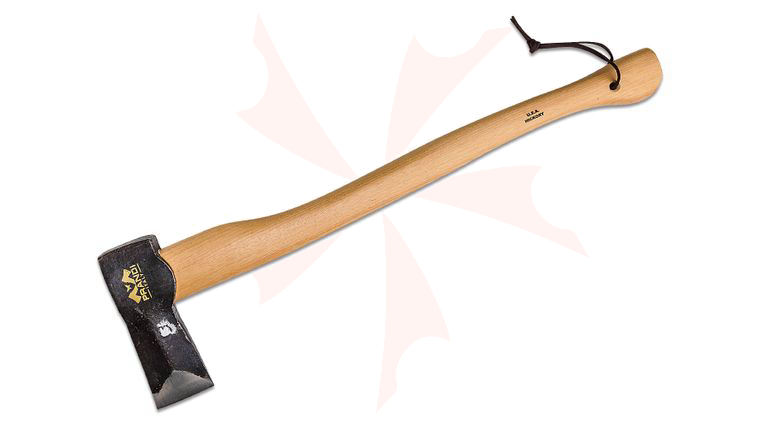 Prandi 28 inch Scandinavian Splitting Axe, Carbon Steel Head, American Hickory Handle