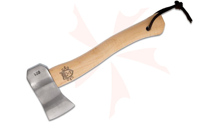 Prandi 13 inch Camping Hatchet, Polished Carbon Steel Head, American Hickory Handle
