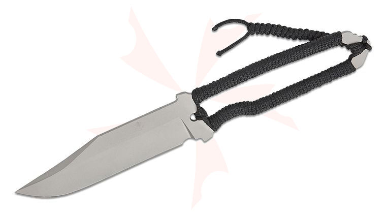 Prometheus Design Werx SPD STS-SFLT Skeletonized Fixed Blade Knife 4.25 inch MagnaCut Ceramic Bead Peened Matte Bowie Blade, Black Cord Wrapped Handle, Kydex Sheath