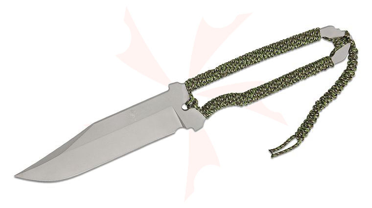 Prometheus Design Werx SPD STS-SFLT Skeletonized Fixed Blade Knife 4.25 inch MagnaCut Ceramic Bead Peened Matte Bowie Blade, OD Green-Camo Cord Wrapped Handle, Kydex Sheath