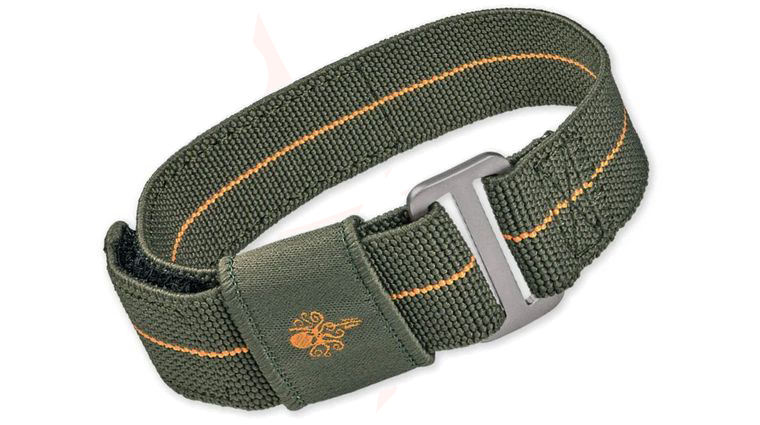 Prometheus Design Werx PDW Ti-FXDS Strap 22mm OD Green with Orange Tracer Short Nylon Watch Band