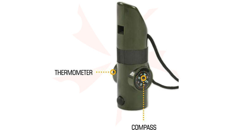 NDūR 7-in-1 Survival Whistle, Orange