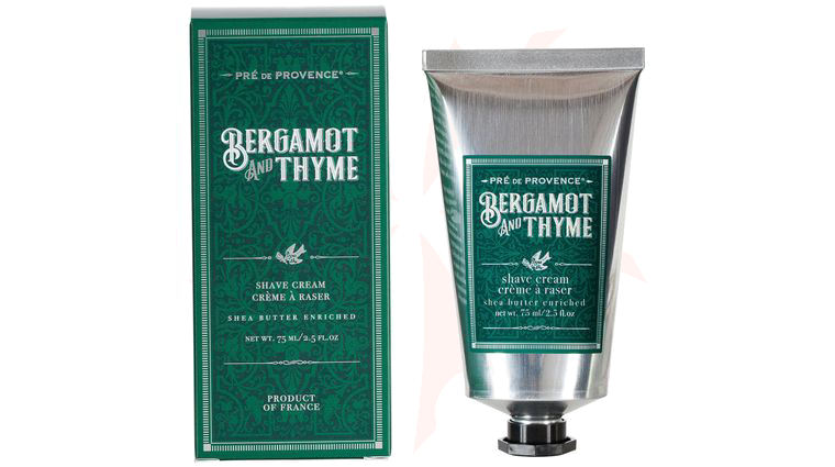 Pre de Provence Shea Butter Shave Cream in Tube, Bergamot and Thyme Scented