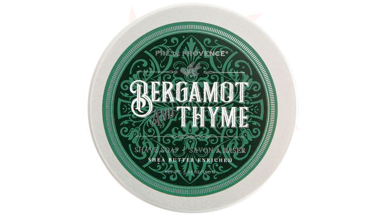 Pre de Provence Shea Butter Shave Soap in Tin, Bergamot and Thyme Scented