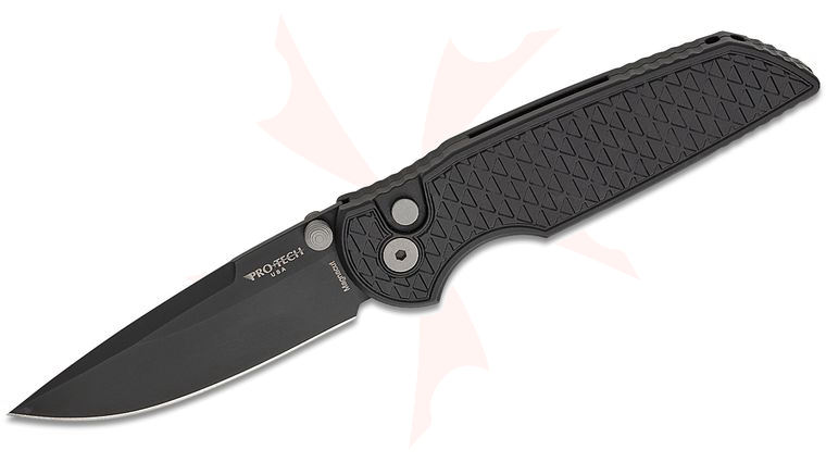 Pro-Tech INT1106 TR-3 Integrity Tactical Response III Manual Button Lock Folding Knife 3.375 inch MagnaCut Black DLC Drop Point Blade, Black  inchRelic inch Milled Aluminum Handles