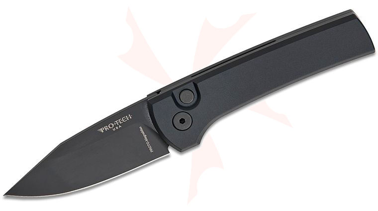 Pro-Tech Chavez Scapegoat Compact SWAT Prototype AUTO Folding Knife 2.95 inch MagnaMax Black DLC Clip Point Blade, Black Aluminum Handles