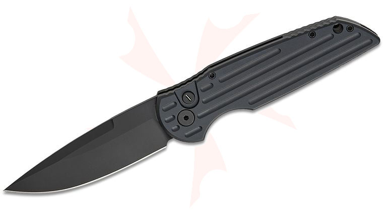 Pro-Tech TR-3 Swat Tactical Response III Operator AUTO Folding Knife 3.375 inch 154CM Sterile Black DLC Plain Blade, Milled Black Aluminum Handles, Tritium Button