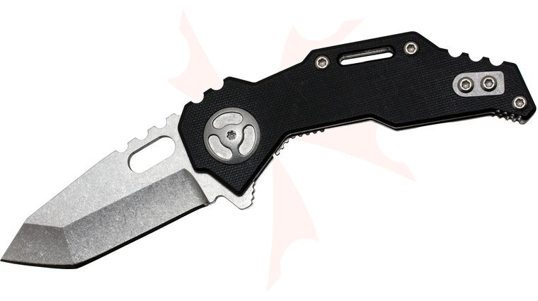 Quartermaster QTR-3f Templeton 2.75 inch Stonewash Tanto Blade, G10 with Titanium Back Handles