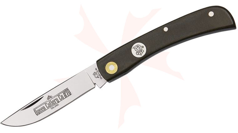 Queen Country Cousin D2 Blade Sodbuster 3 5/8 inch Closed, Linen Micarta Handle