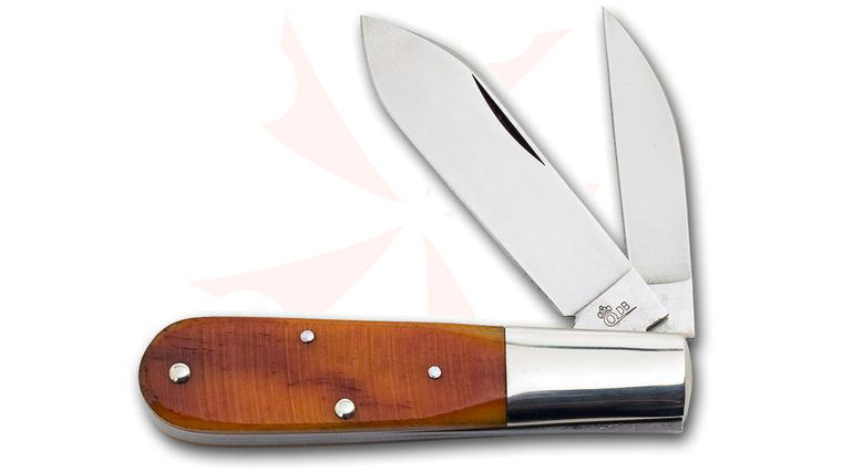Queen Dan Burke 2 Blade Small Barlow, Sawed Bone Handles, 3.5 inch Closed D2 Steel Blade
