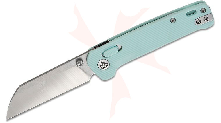 QSP Knives Penguin Glyde Lock Folding Knife 3.06 inch 14C28N Two-Tone Sheepsfoot Blade, Ice Cream Blue FRN Handles