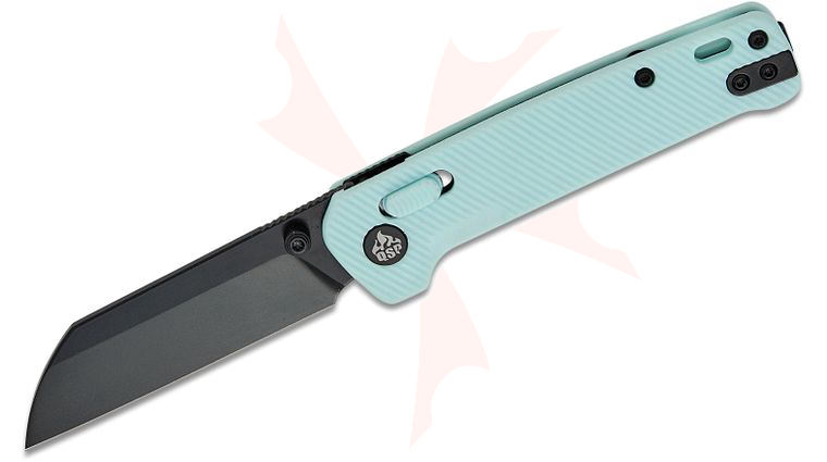 QSP Knives Penguin Glyde Lock Folding Knife 3.06 inch 14C28N Black Sheepsfoot Blade, Ice Cream Blue FRN Handles