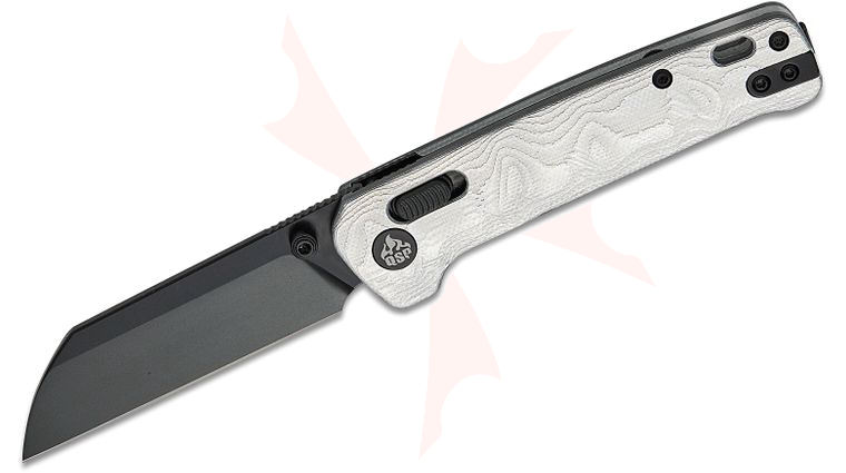 QSP Knives Penguin Glyde Lock Folding Knife 3.06 inch 14C28N Black Sheepsfoot Blade, Aluminum Foil G10 Handles