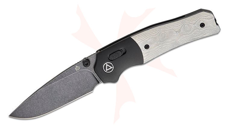 QSP Knives Jacob Lundquist Vault Folding Knife 3.25 inch 14C28N Black Stonewashed Drop Point Blade, Aluminum Foil G10 Handles with Aluminum Bolsters
