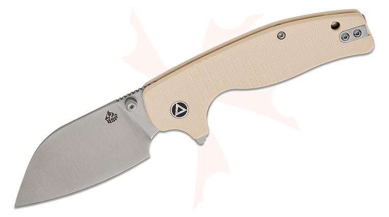 QSP Knives Chefmaster Liner Lock Flipper Knife 3.20 inch 14C28N Satin Sheepsfoot Blade, Ivory G10 Handles