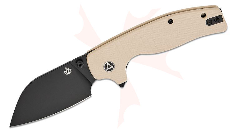 QSP Knives Chefmaster Liner Lock Flipper Knife 3.20 inch 14C28N Black Sheepsfoot Blade, Ivory G10 Handles