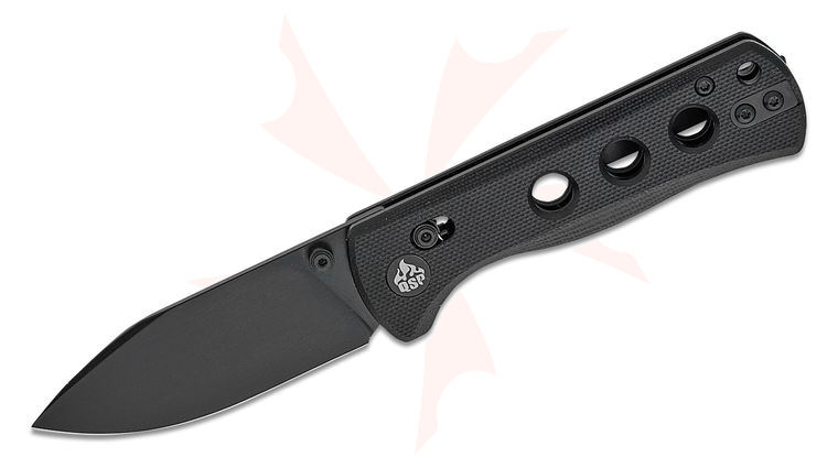 QSP Knives Canary Glyde Lock Folding Knife 2.84 inch 14C28N Black Drop Point Blade, Black G10 Handles