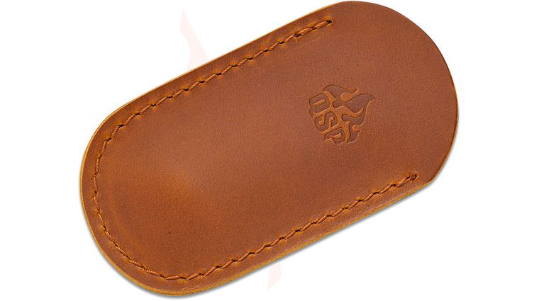 QSP Knives Small Leather Sheath with Clip, Light Brown