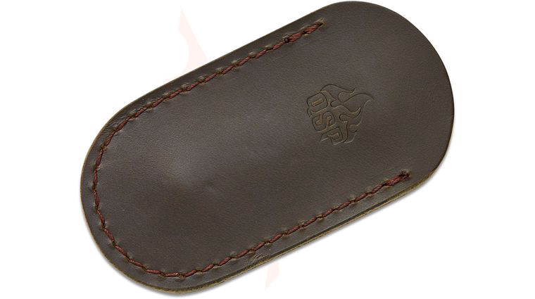 QSP Knives Small Leather Sheath with Clip, Dark Brown