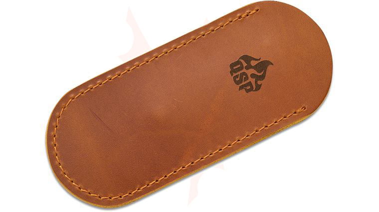QSP Knives Leather Sheath with Clip, Light Brown