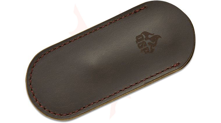 QSP Knives Leather Sheath with Clip, Dark Brown