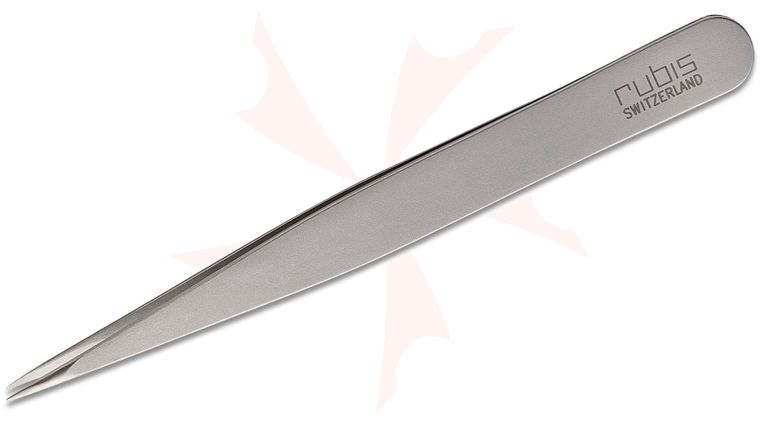 Rubis Swiss Made Stainless Steel Point Classic Tweezers (1K002)