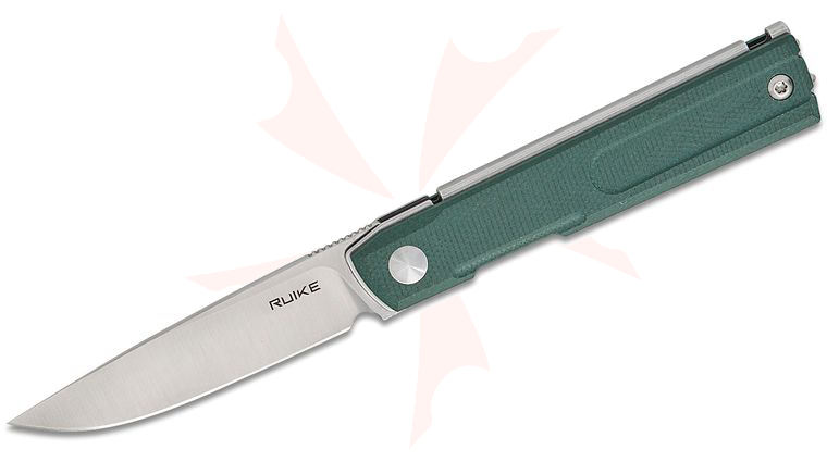 RUIKE Knives D712 Flipper Knife 3 inch 8Cr13MoV Satin Drop Point Blade, Green G10 Handles