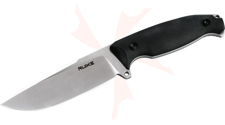 RUIKE Knives Jager F118 Fixed 4.33 inch Stonewashed Blade, Black G10 Handles, Black ABS Sheath