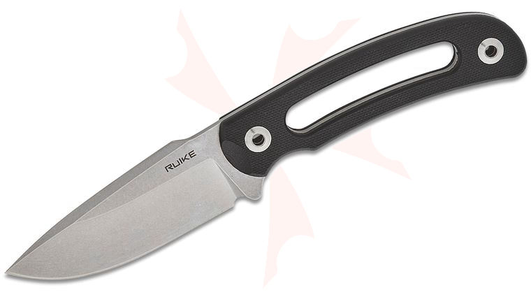 RUIKE Knives Hornet F815 Fixed 3.35 inch Stonewashed Blade, Skeletonized Black G10 Handles, Black ABS Sheath
